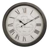Clocks - 30" Round - Large Oversized - Wall Clock - Brown - Transitional