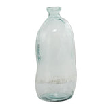 DecMode 29" Abstract Handmade Spanish Bottleneck Light Blue Recycled Glass Vase