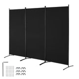KFFKFF Space Separator, Tri-fold Privacy Barrier, Collapsible Seclusion Panel and Detachable Space Divider for Area Division, Self-standing Dividers for Workspace, Sleeping Area, Study Room, Ebony