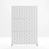 MAYEERTY 72×47" Outdoor White Metal Privacy Panel Screen for Backyard & Garden, Geometric Square Pattern