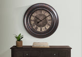 Monarch Specialties I 9027 Clocks, 30" Round, Large Oversized, Wall Clock, Brown