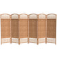 Red Lantern 4 ft. Short Fiber Weave Folding Screen - Natural - 6 Panels