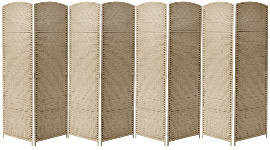 Sorbus 8 Panel Privacy Screen Room Divider: 6 ft. Tall, Extra Wide Hinged Panels, Double-Weaved